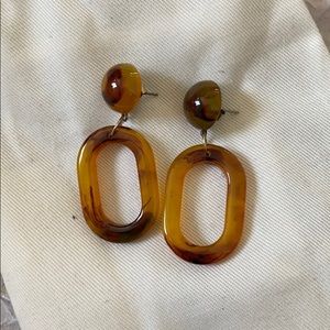 Resin hoop dangly earrings